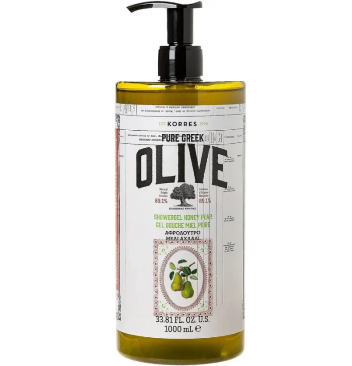 Korres Pure Greek Olive Αφρόλουτρο Μέλι - Αχλάδι 1000ml - Image 1