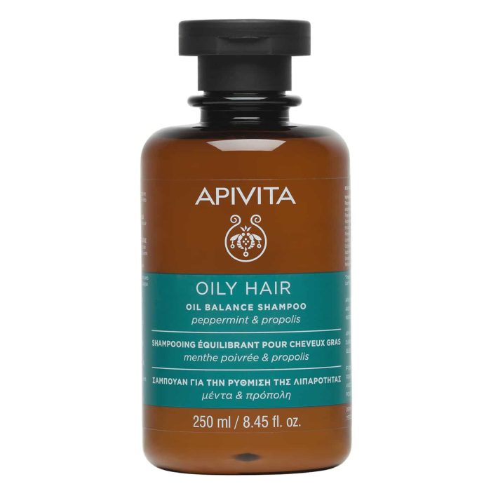 Apivita Oily Hair Shampoo With Peppermint & Propolis 250ml - Image 1