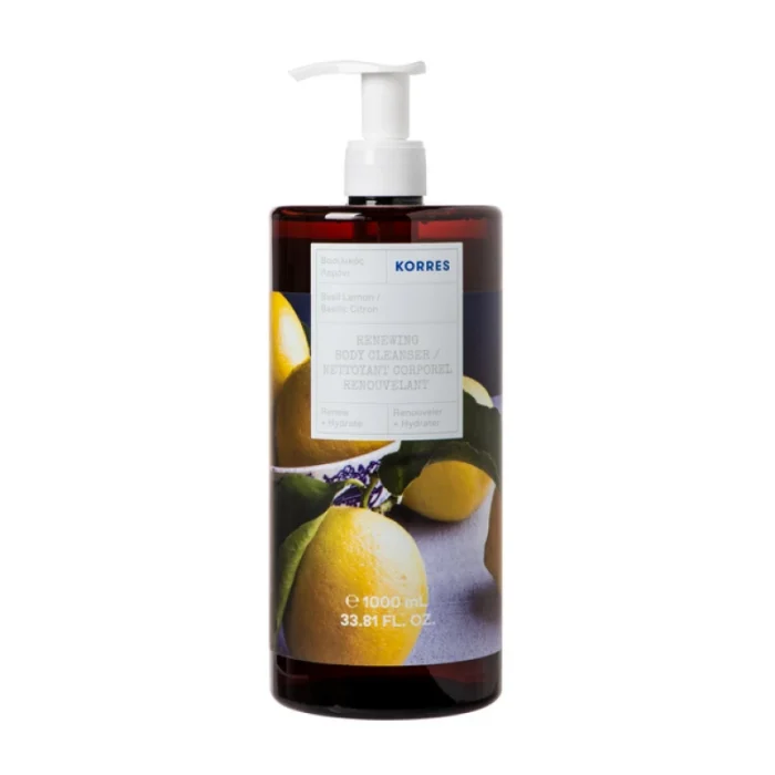 Korres Renewing Body Cleanser Aναζωογονητικό Αφρόλουτρο με Άρωμα Βασιλικός & Λεμόνι 1000ml - Image 1